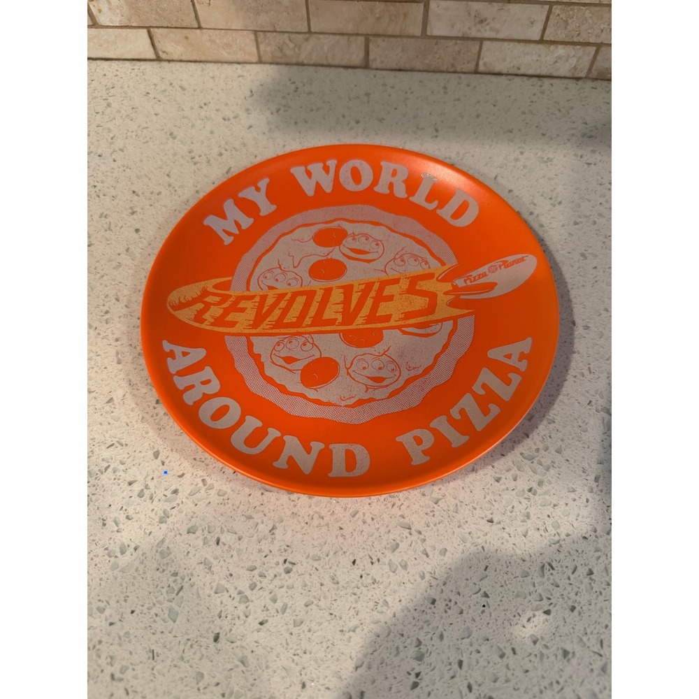 Disney Pixar Toy Story Pizza Planet "My World Revolves Around Pizza" Plate